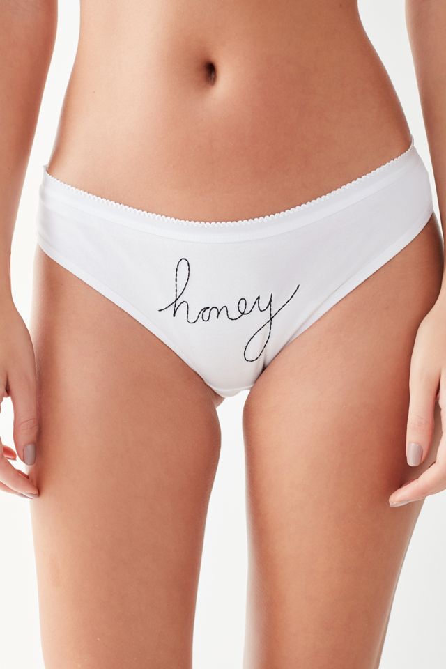 Out From Under Embroidered Text Knickers #1