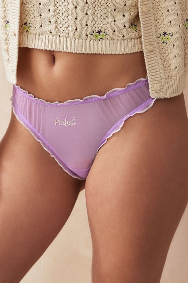 Out From Under Perfect Embroidered Mesh Thong #1