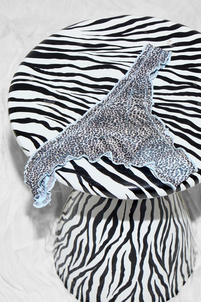 Out From Under Animal Print Mesh Thong #4