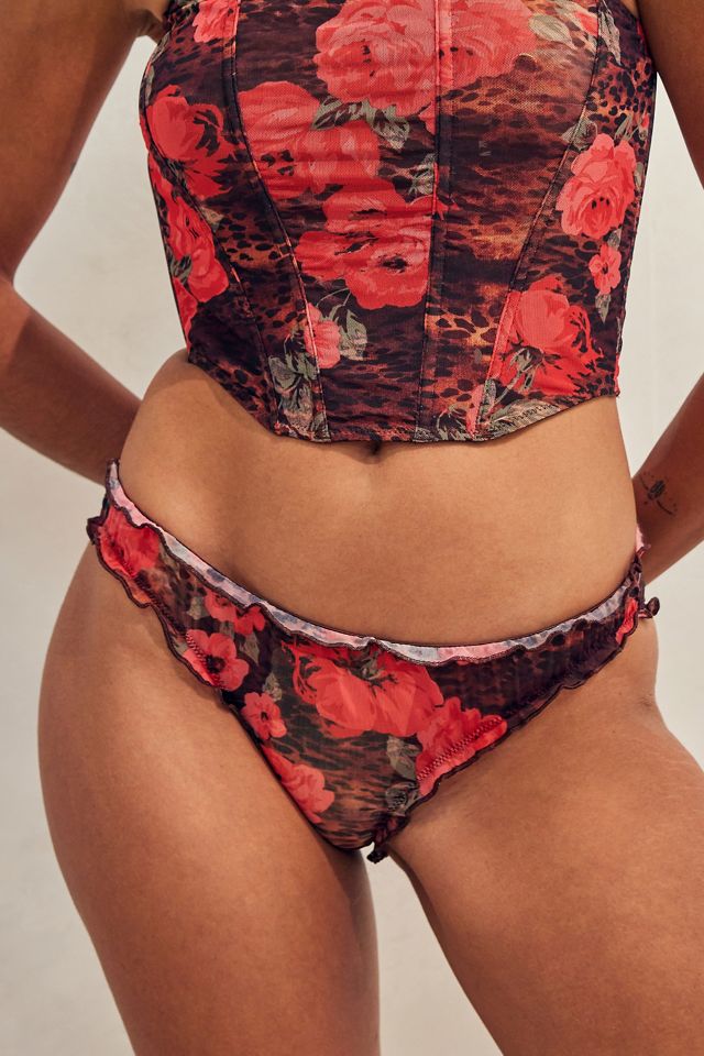 Out From Under Animal Print & Floral Sheer Knickers #1