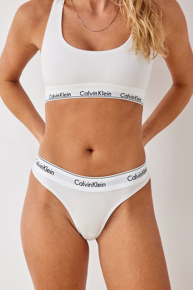 Calvin Klein Bianco Moderno Cotone Classico Logo Perizoma #2
