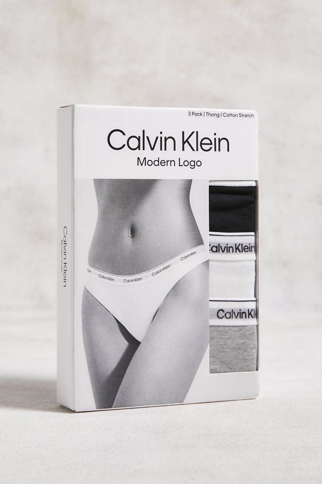 Calvin Klein Modern Logo 3-pack Bikini in Gray