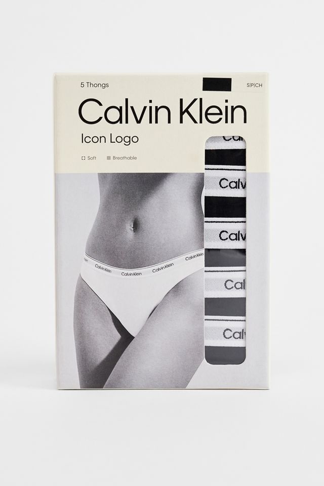 Calvin Klein Perizoma Nero con Logo Icona Confezione da 5 #4