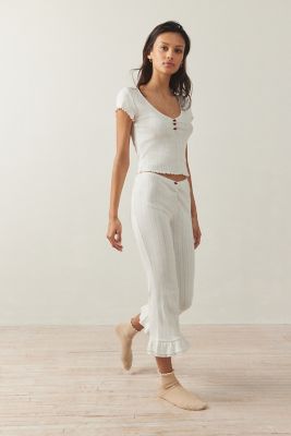 Women s White Trousers High Rise Wide Leg Urban Outfitters UK