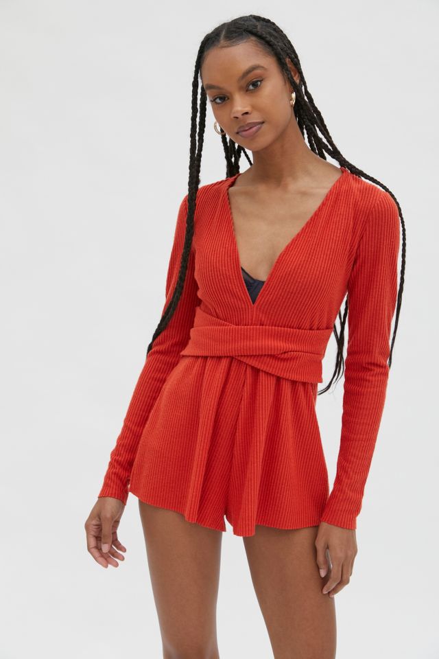 Red store wrap playsuit