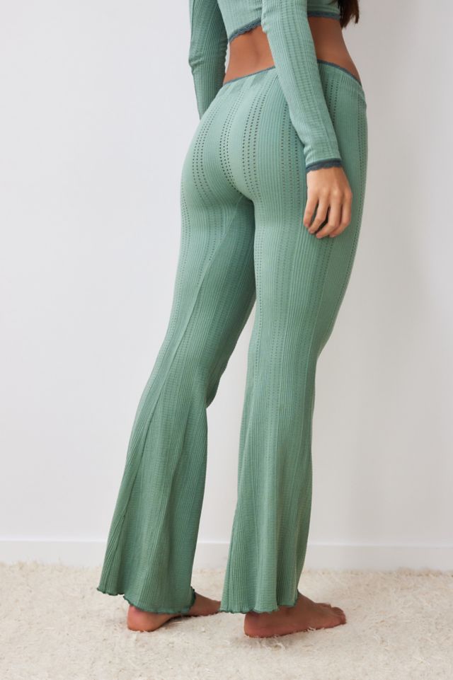 Out From Under Peggy Pointelle Flare Lounge Pants | Urban Outfitters UK