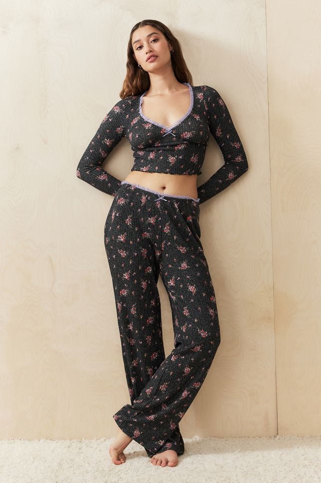 Out From Under Ribbed Wide Leg Lounge Pants #1
