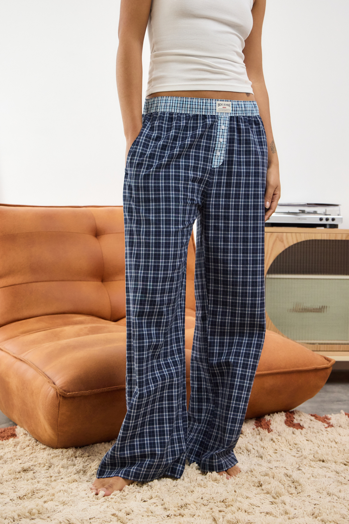 BGD Contrast Check Pyjama Pants