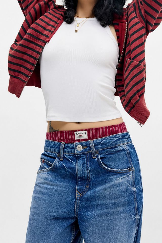 BDG Burgundy Stripe Boxer Shorts #3
