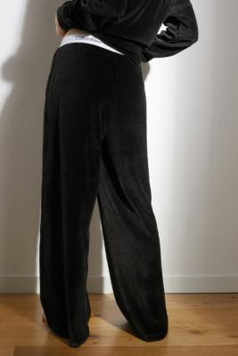 calvin klein black velvet pants