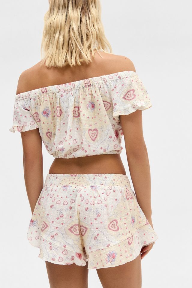 Out From Under Lilly Shirred Ruffle Micro Shorts #3