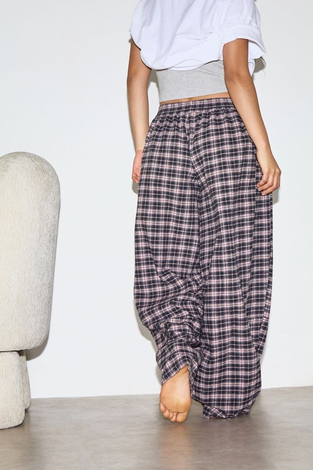Out From Under Brushed Check Barrel Trousers #2