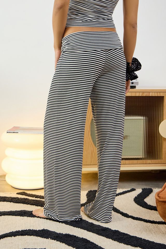 Out From Under Gestreifte Jersey Pyjamahose mit Raffungen #3