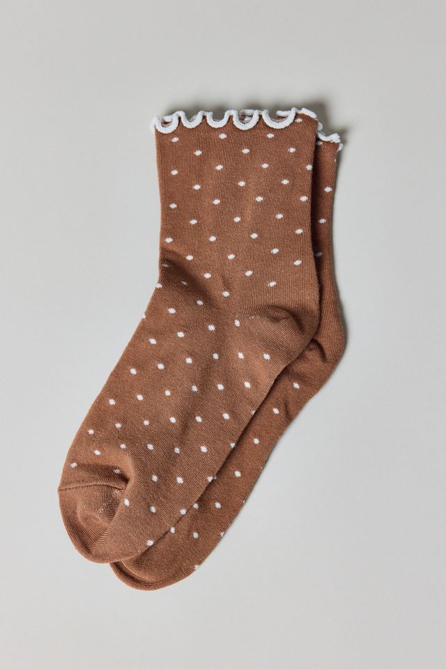 Out From Under Polka Dot Socken mit Salatblattrand #1