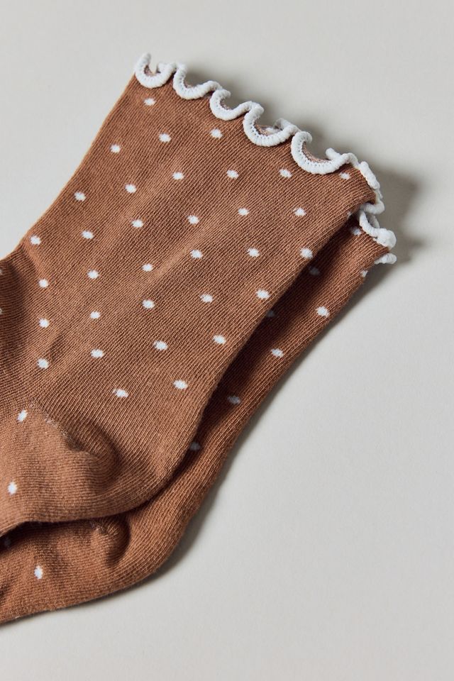 Out From Under Polka Dot Socken mit Salatblattrand #2