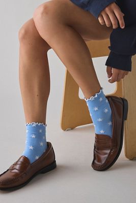 Out From Under Star Lettuce Edge Socks