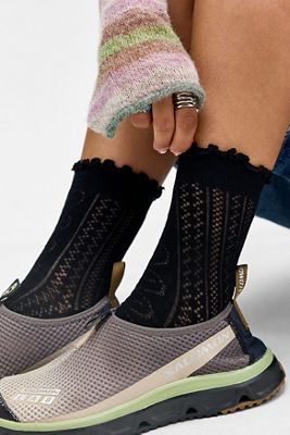 Chaussettes Out From Under à cœurs pointelle et bords laitue