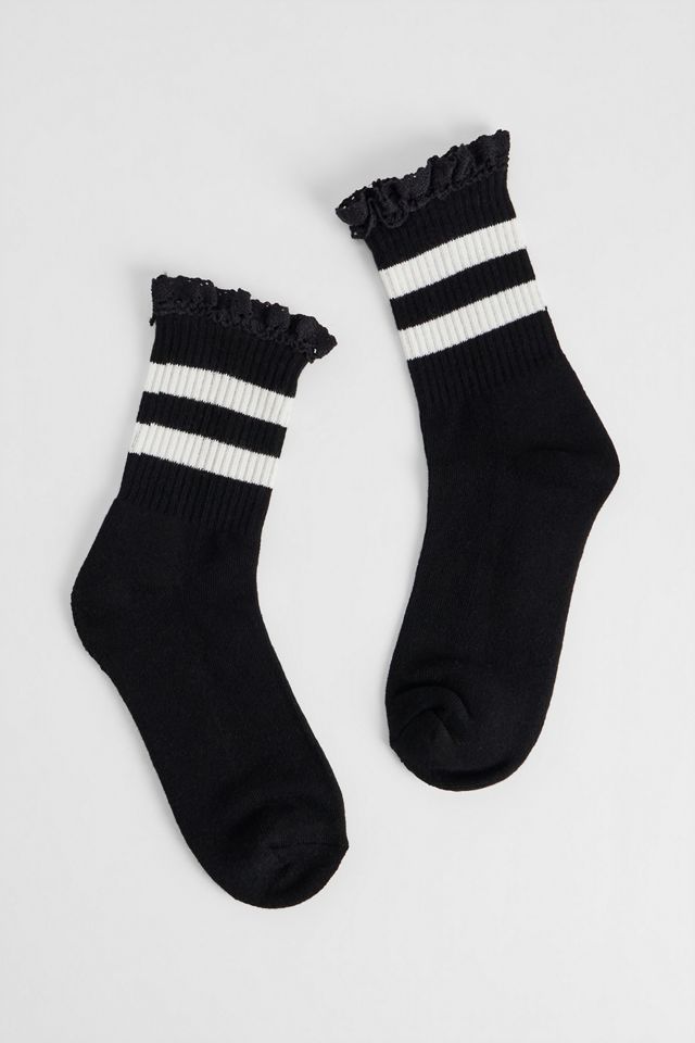 Out From Under Gestreifte Stricksocken mit Bündchen #1