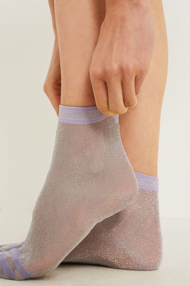 Shimmer Stripe Lilac Socks #3