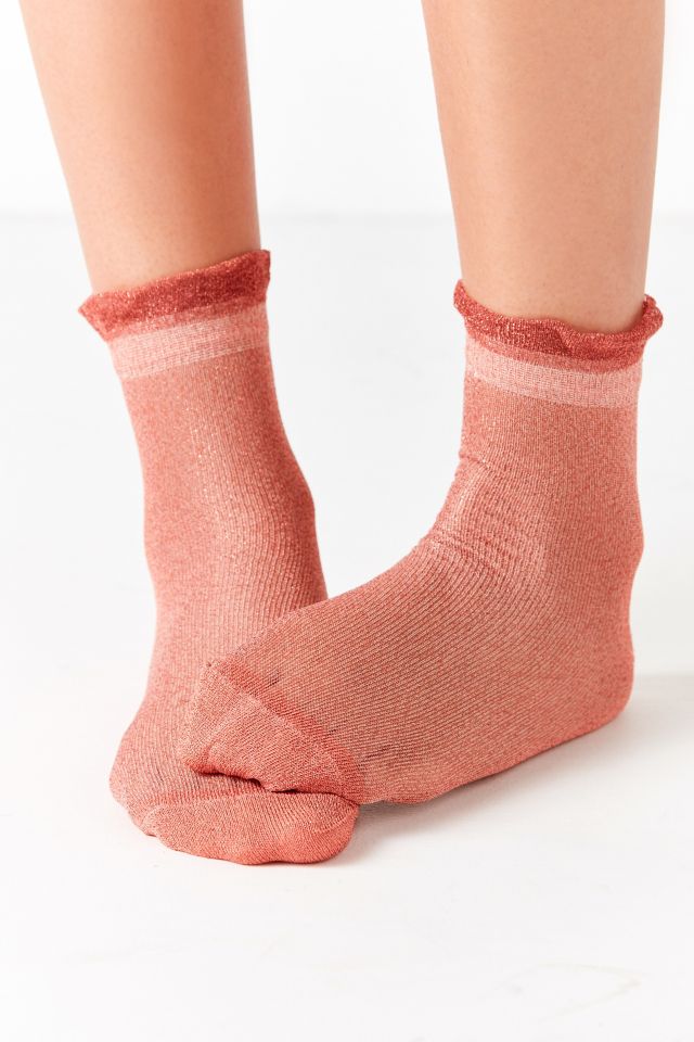 Ruffle Sheer Crew Socks Urban Outfitters UK