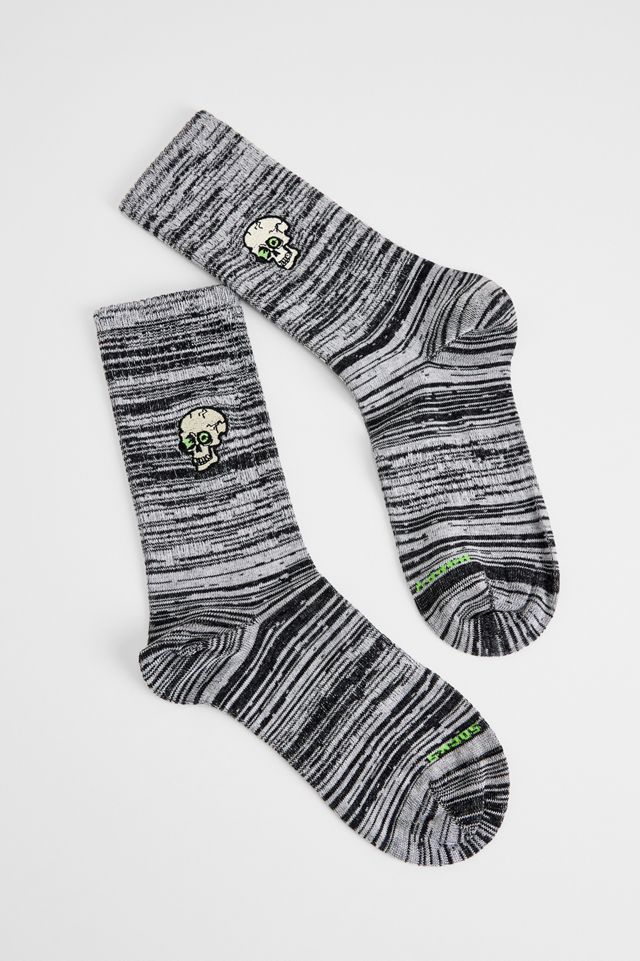 Calcetines Grises Jaspeados con Rayas de Calaveras Happy Socks #1