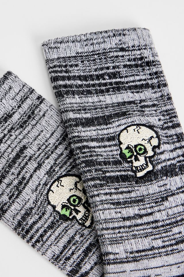 Calcetines Grises Jaspeados con Rayas de Calaveras Happy Socks #2