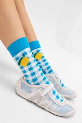 Happy Socks Gingham Lemon Socks