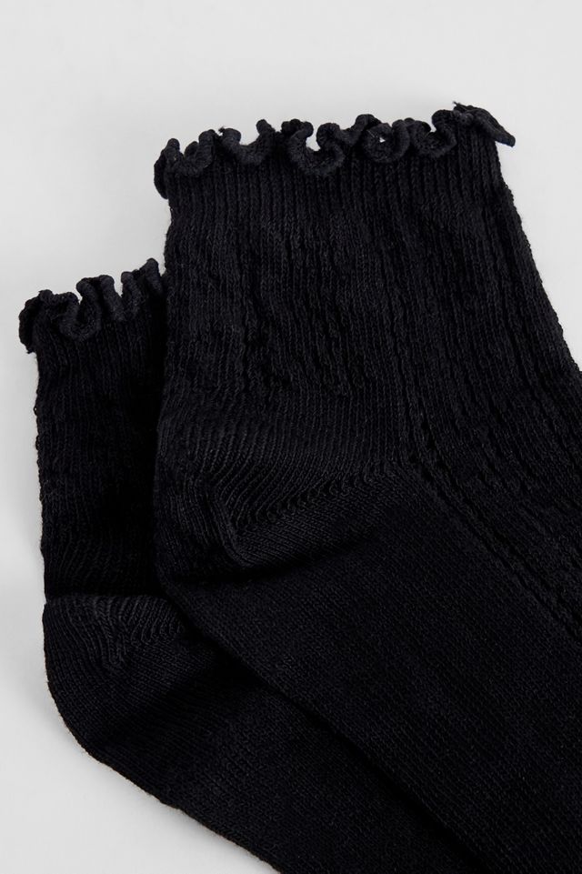 Out From Under Pointelle Lettuce-Edge Ankle Socks #2