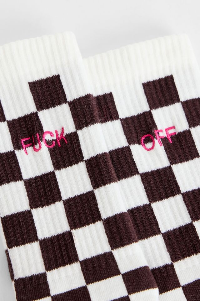 Out From Under Calzini Checkerboard F*ck Off #1