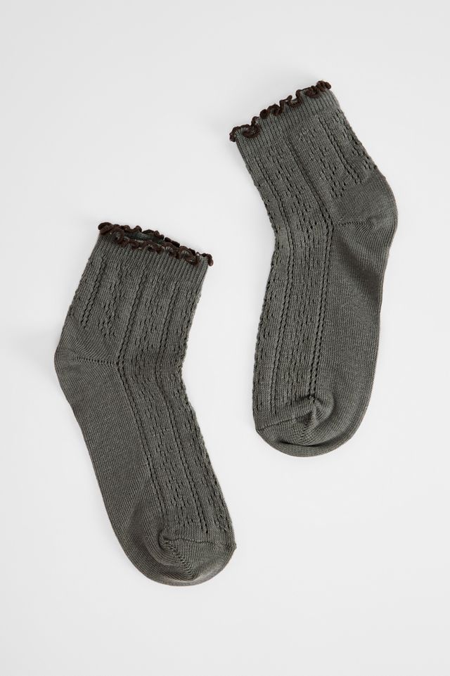 Out From Under Tipped Contrast Lettuce Edge Socks #1