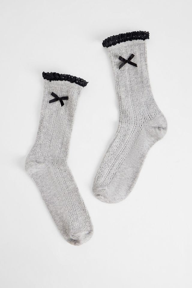 Out From Under Pointelle Bow Socks #1