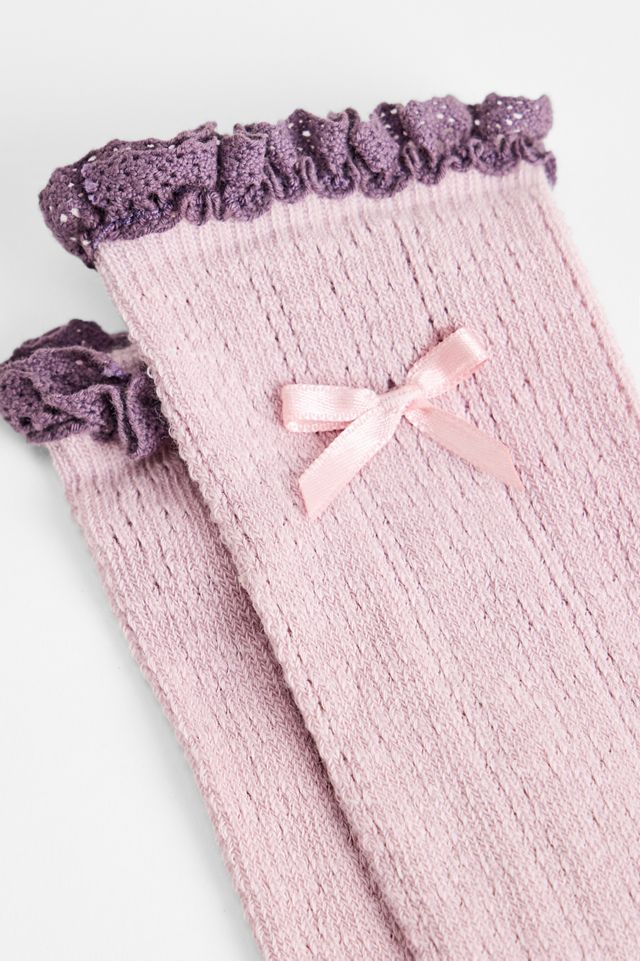 Out From Under Pointelle Bow Socks #1