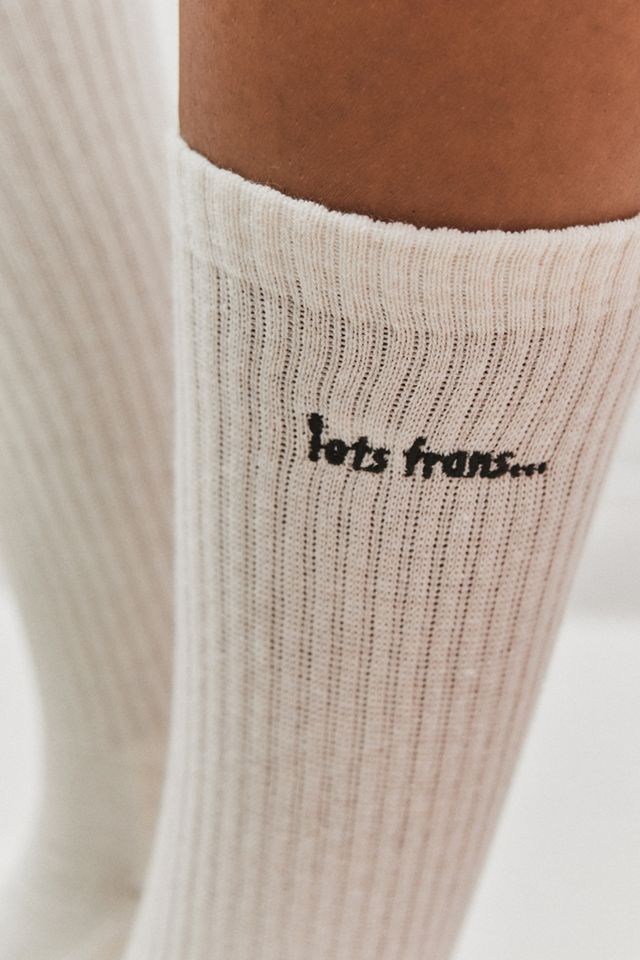 iets frans... White Recycled Crew Socks #2