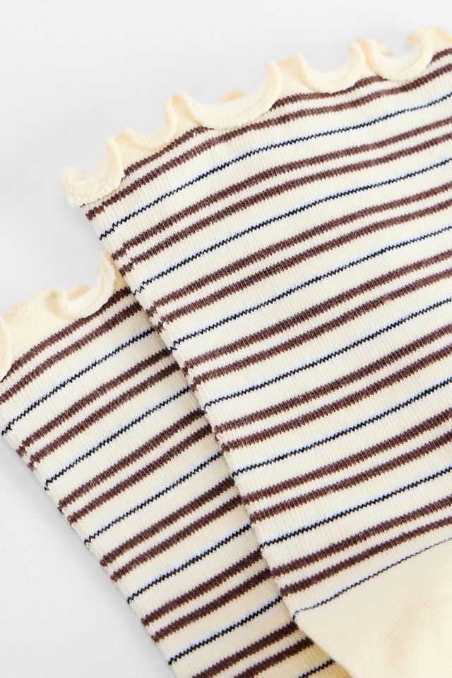 Out From Under Stripe Lettuce Edge Socks #2