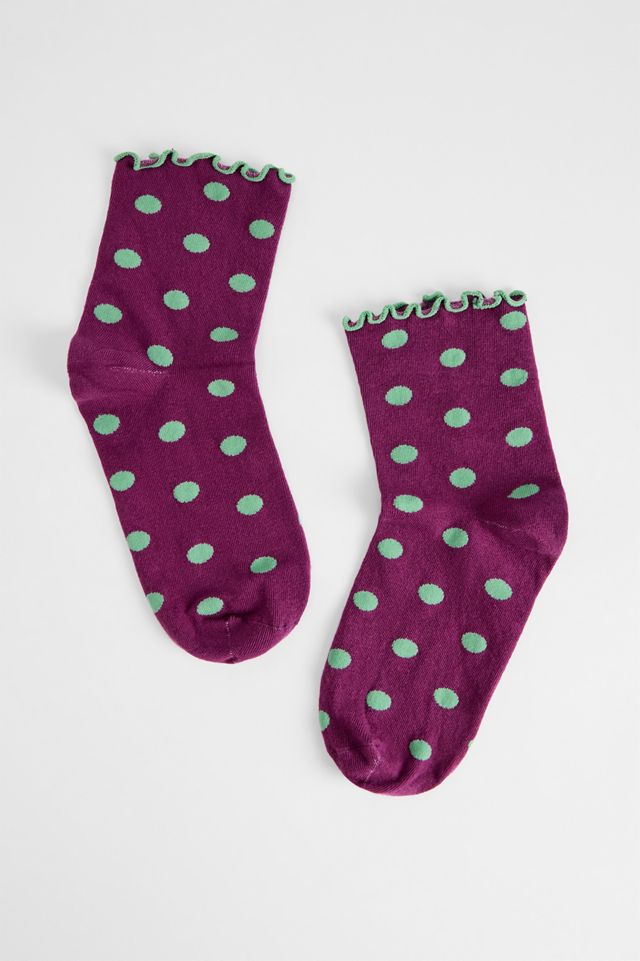 Out From Under Socken mit Punktmuster und Salatrand #1