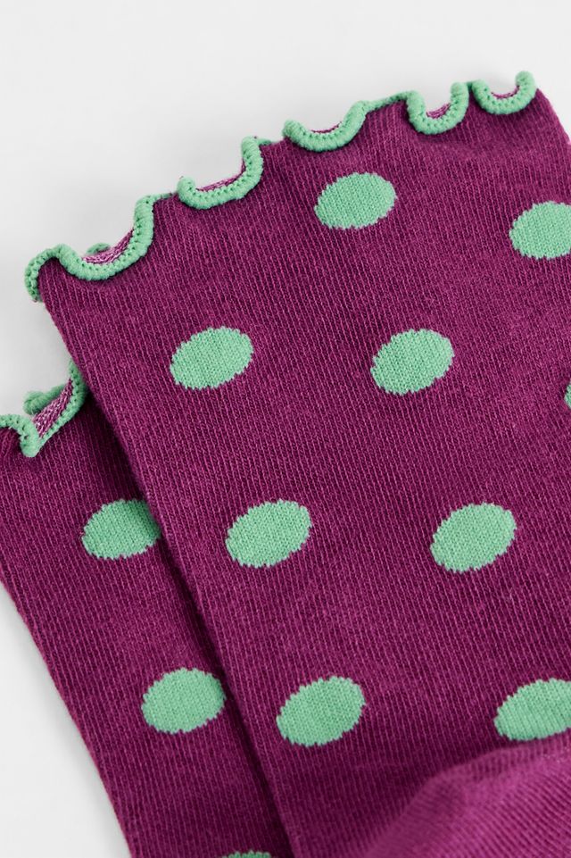 Out From Under Socken mit Punktmuster und Salatrand #2
