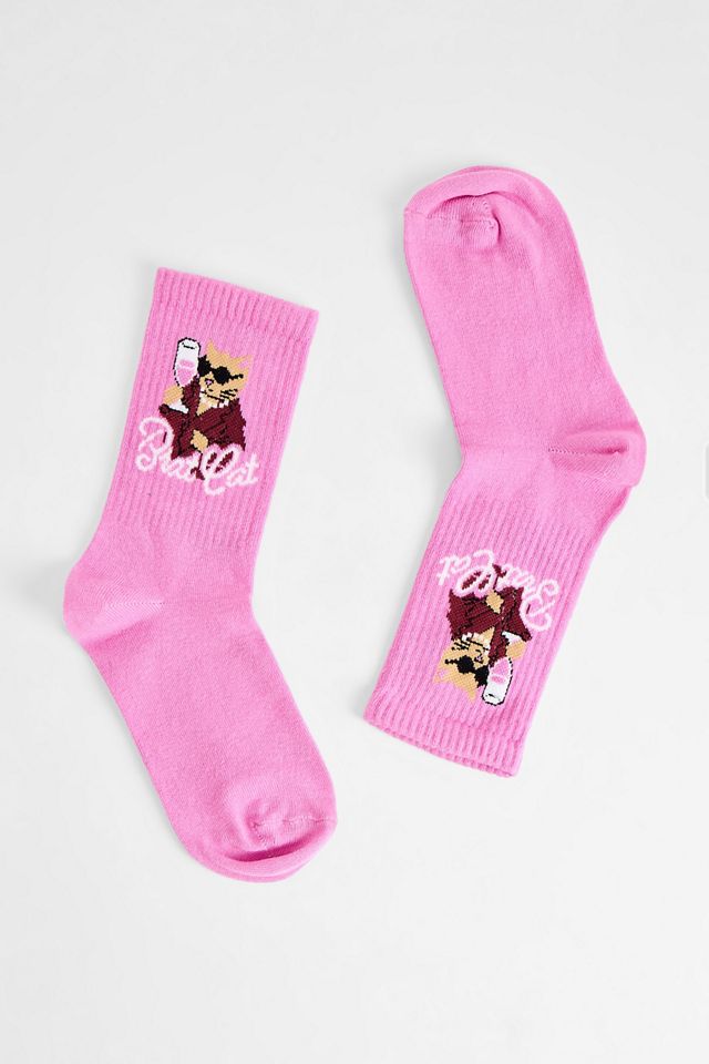 Out From Under Pink Brat Cat Socks #1
