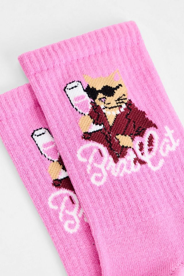 Out From Under Pink Brat Cat Socks #2