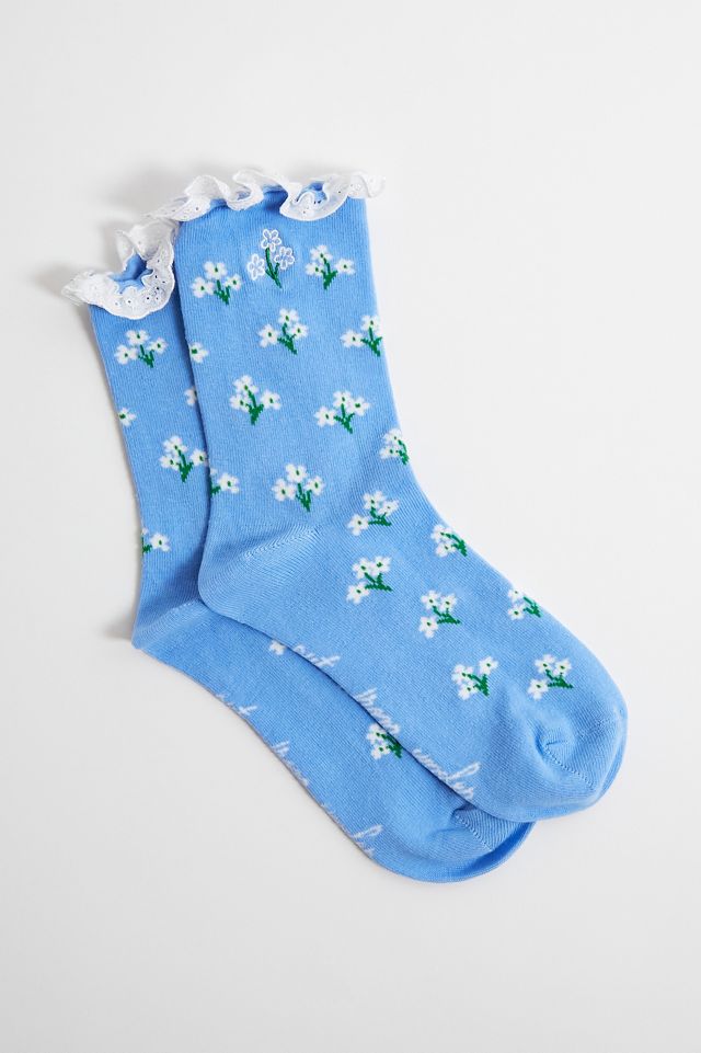 Out From Under Broderie Floral Socks #1