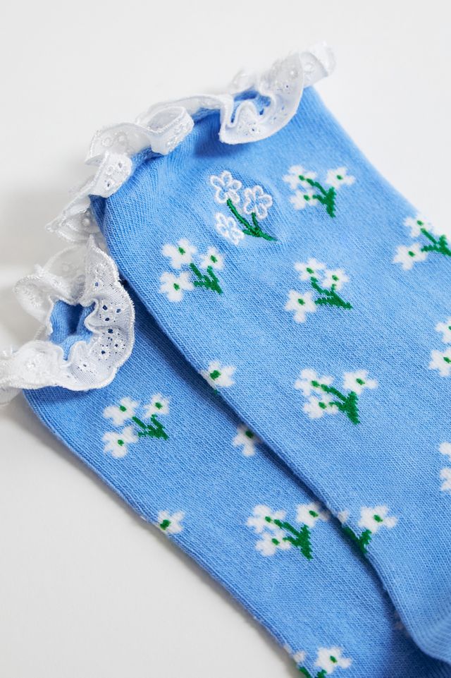 Out From Under Broderie Floral Socks #2