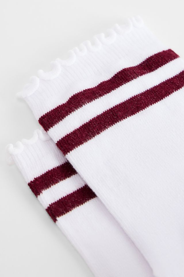Out From Under Sports Stripe Lettuce Edge Socks #2