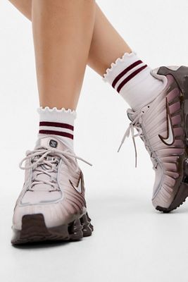 Out From Under Sports Stripe Lettuce Edge Socks