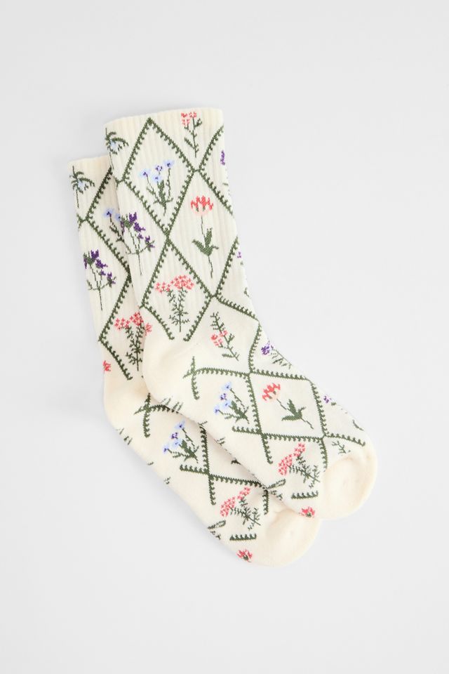 Out From Under Diamond Floral Socks #1