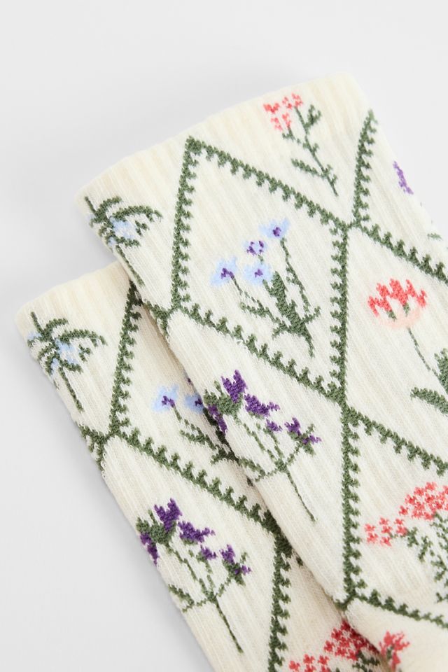 Out From Under Diamond Floral Socks #2