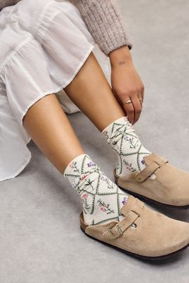 Out From Under Diamond Floral Socks