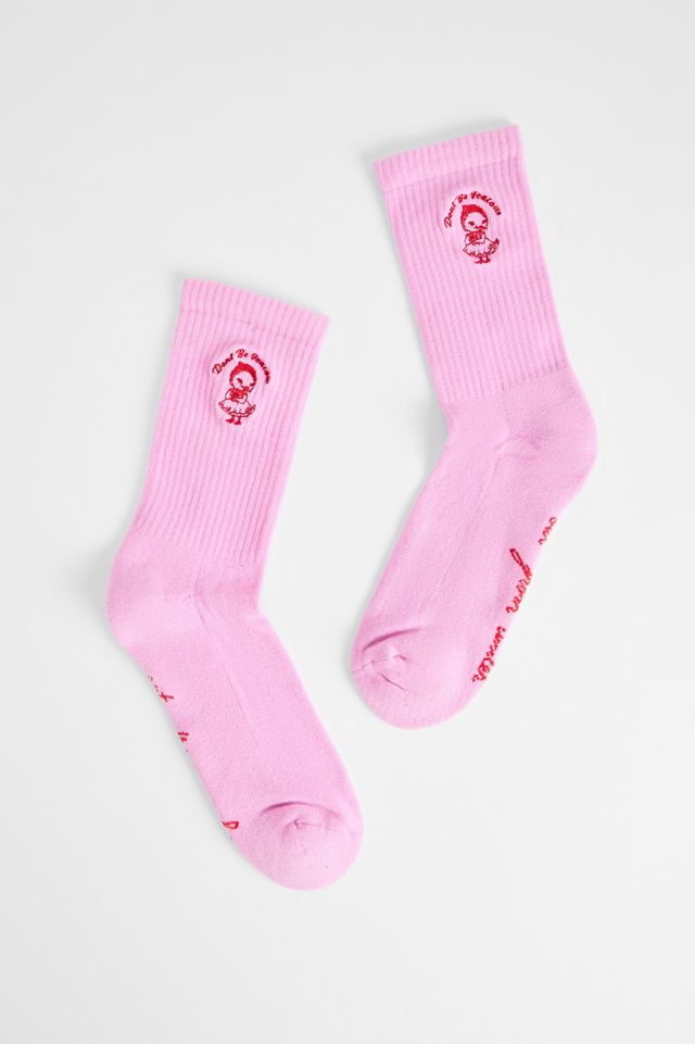 Out From Under Pink Duck Slogan Socks #1