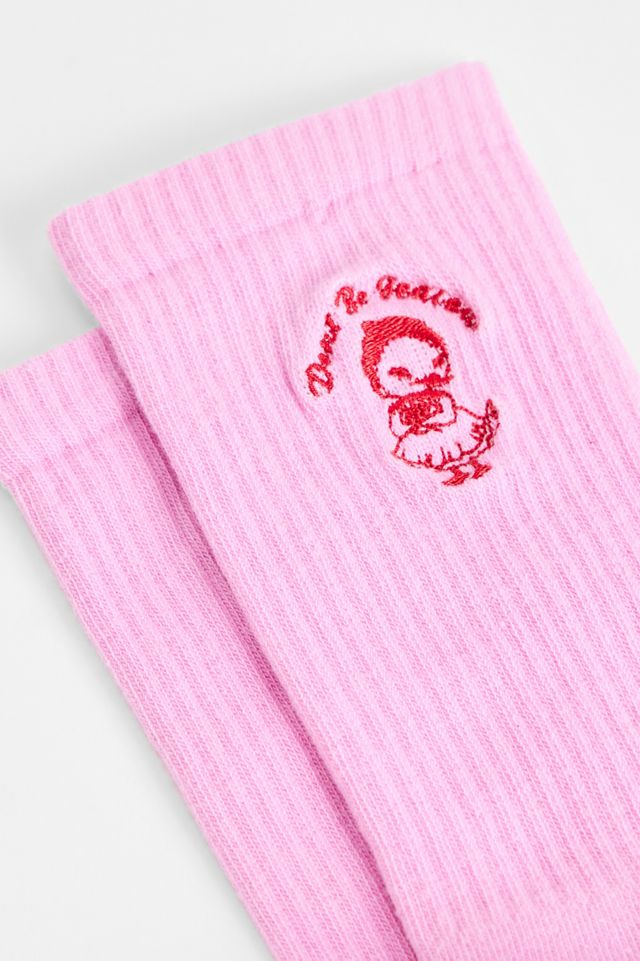 Out From Under Pink Duck Slogan Socks #2
