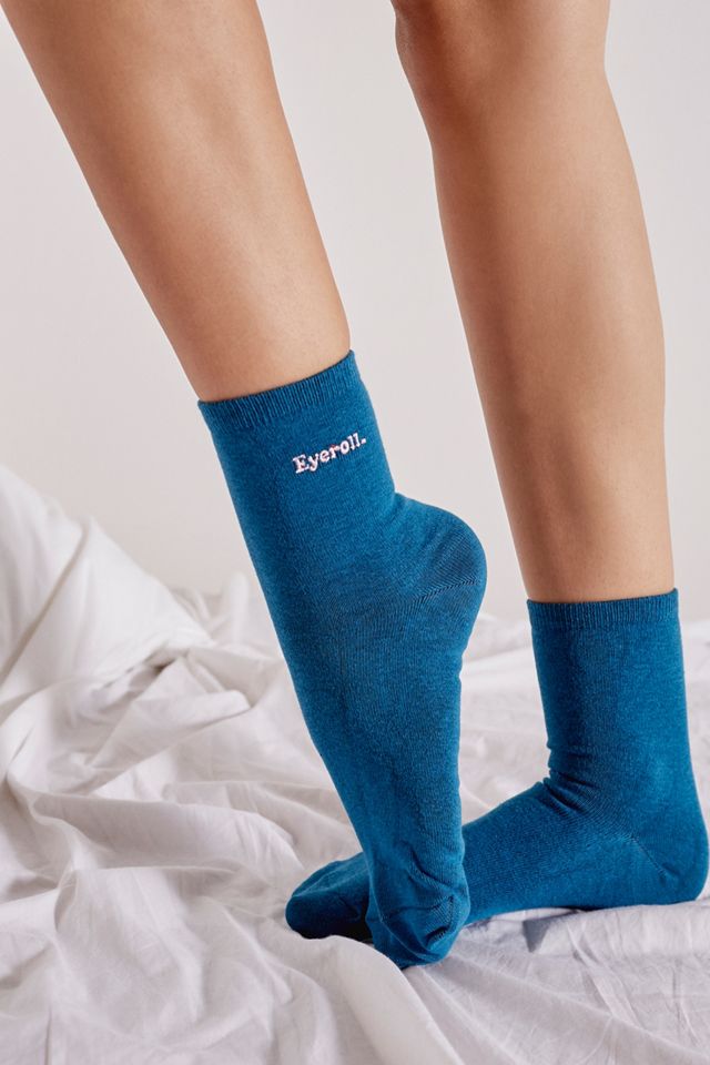 UO Eyeroll Embroidered Socks #1