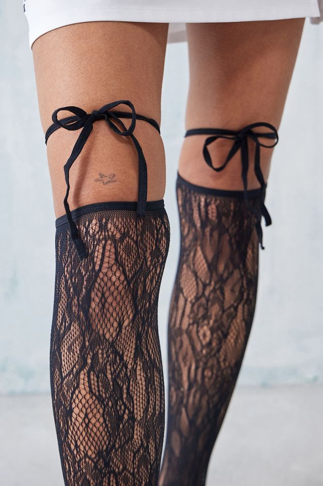Out From Under Lace-Up Knee High Socks  #1