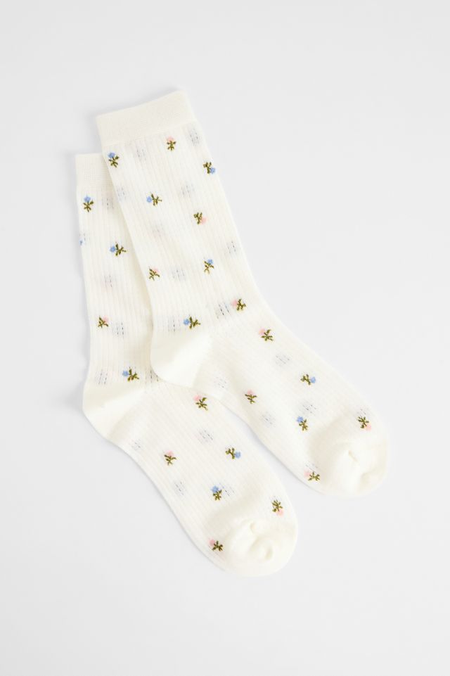 Out From Under Floral Embroidered Socks #1